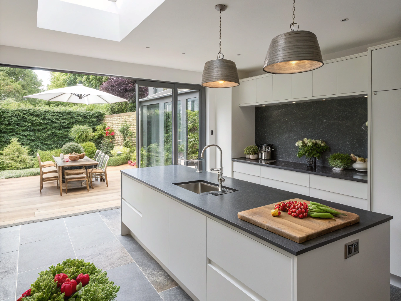 Clean modern Auckland family home interior kitchen