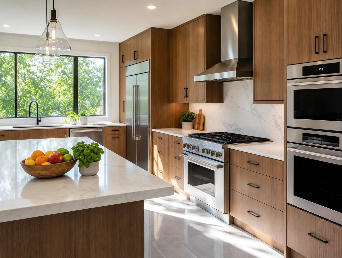 Modern clean Auckland residential kitchen food preparation bench