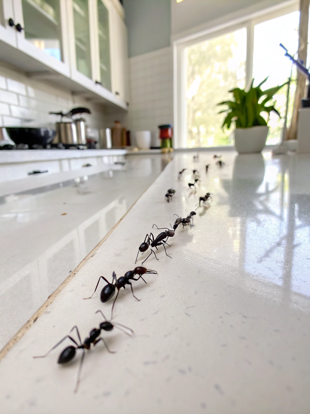 Close-up of black house ants infesting an Auckland home