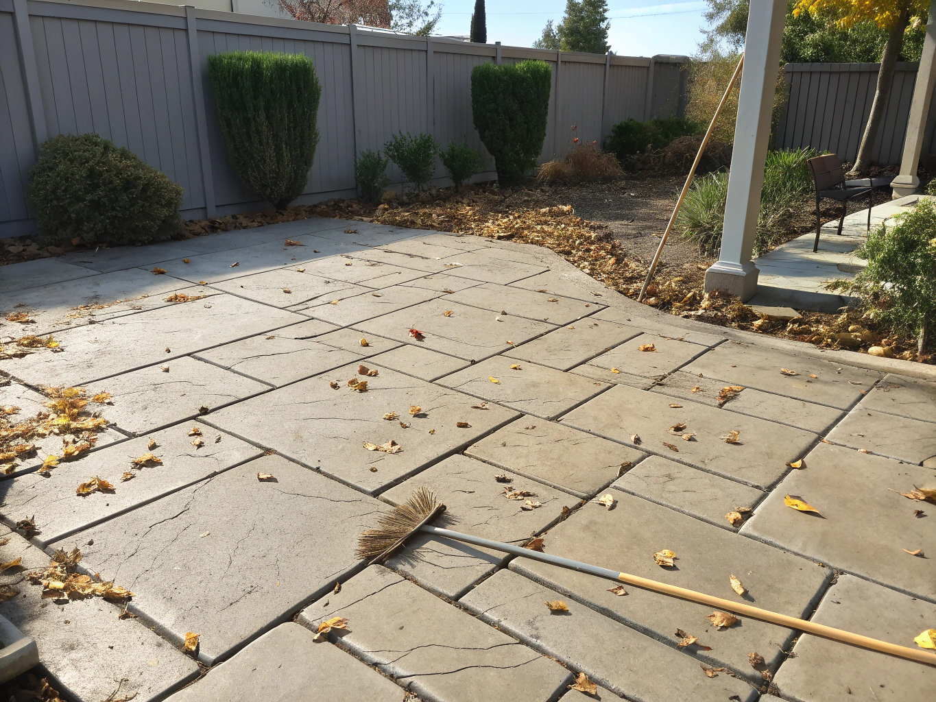Outdoor ant nest activity between concrete patio pavers in Auckland